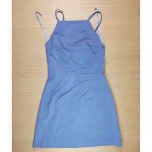 French Connection Women Whisper Light Mini Dress Size 2 Sleeveless Blue Cocktail